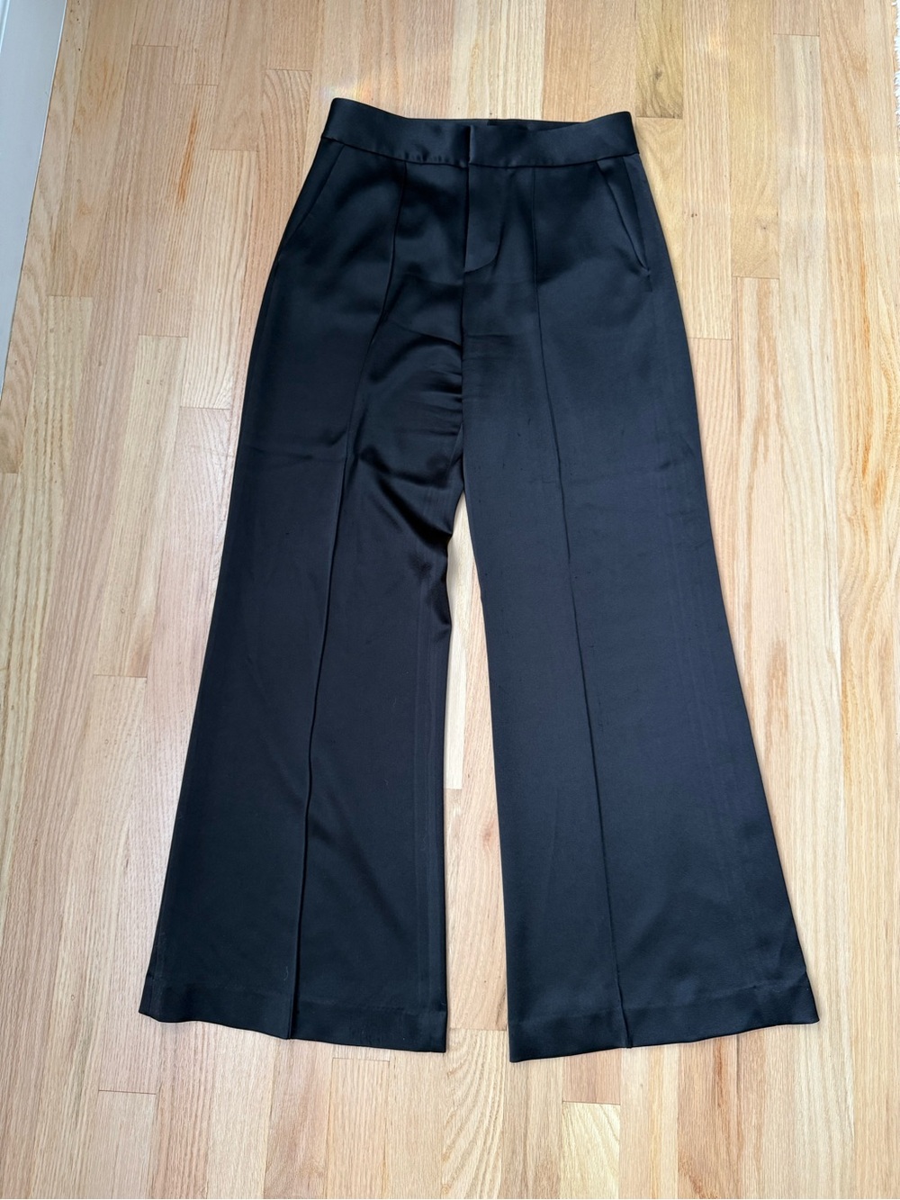 Alice + Olivia Black High-Waist Wide-Leg Trousers